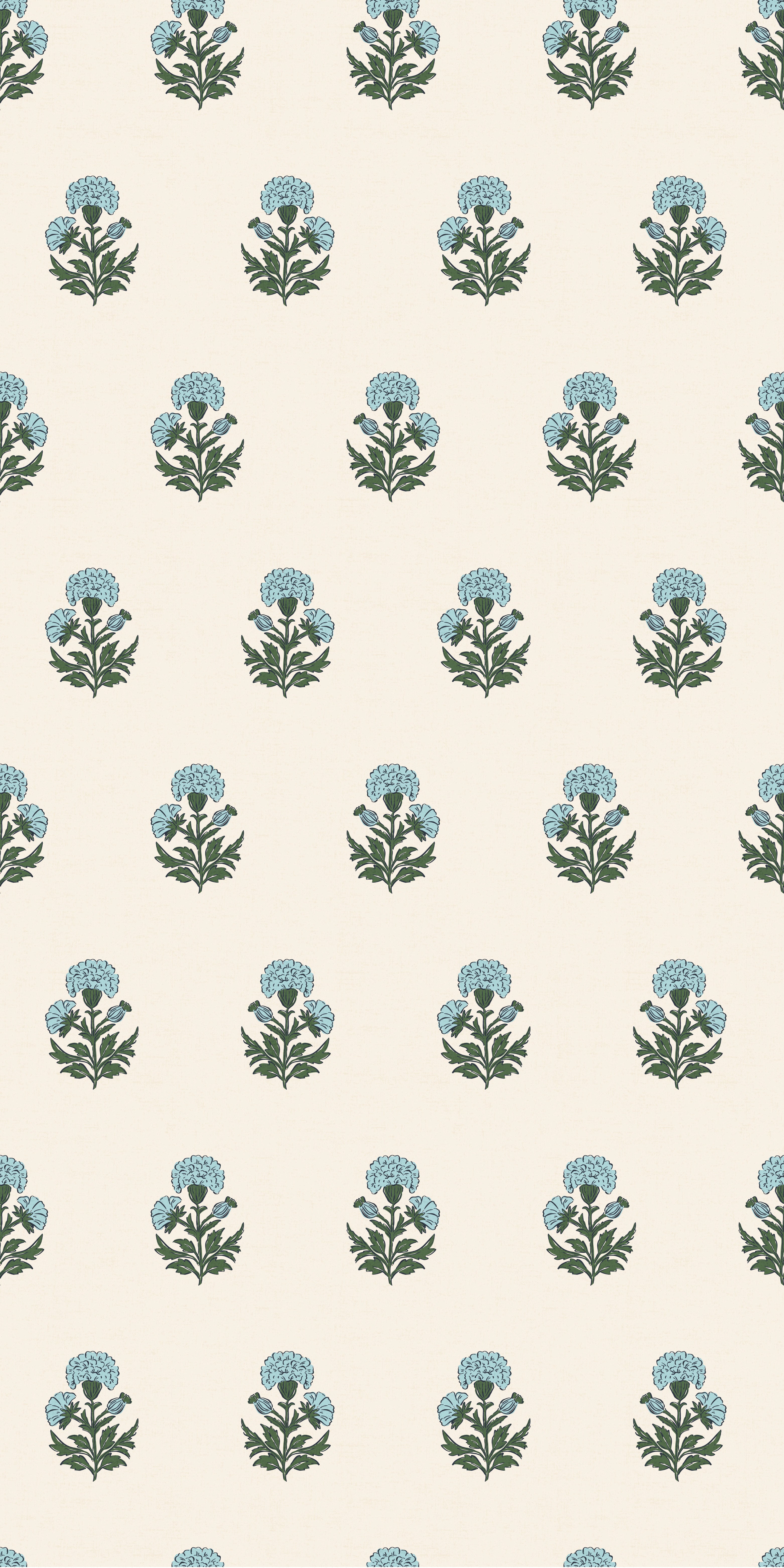 Marigold Block Print in Sky Blue color