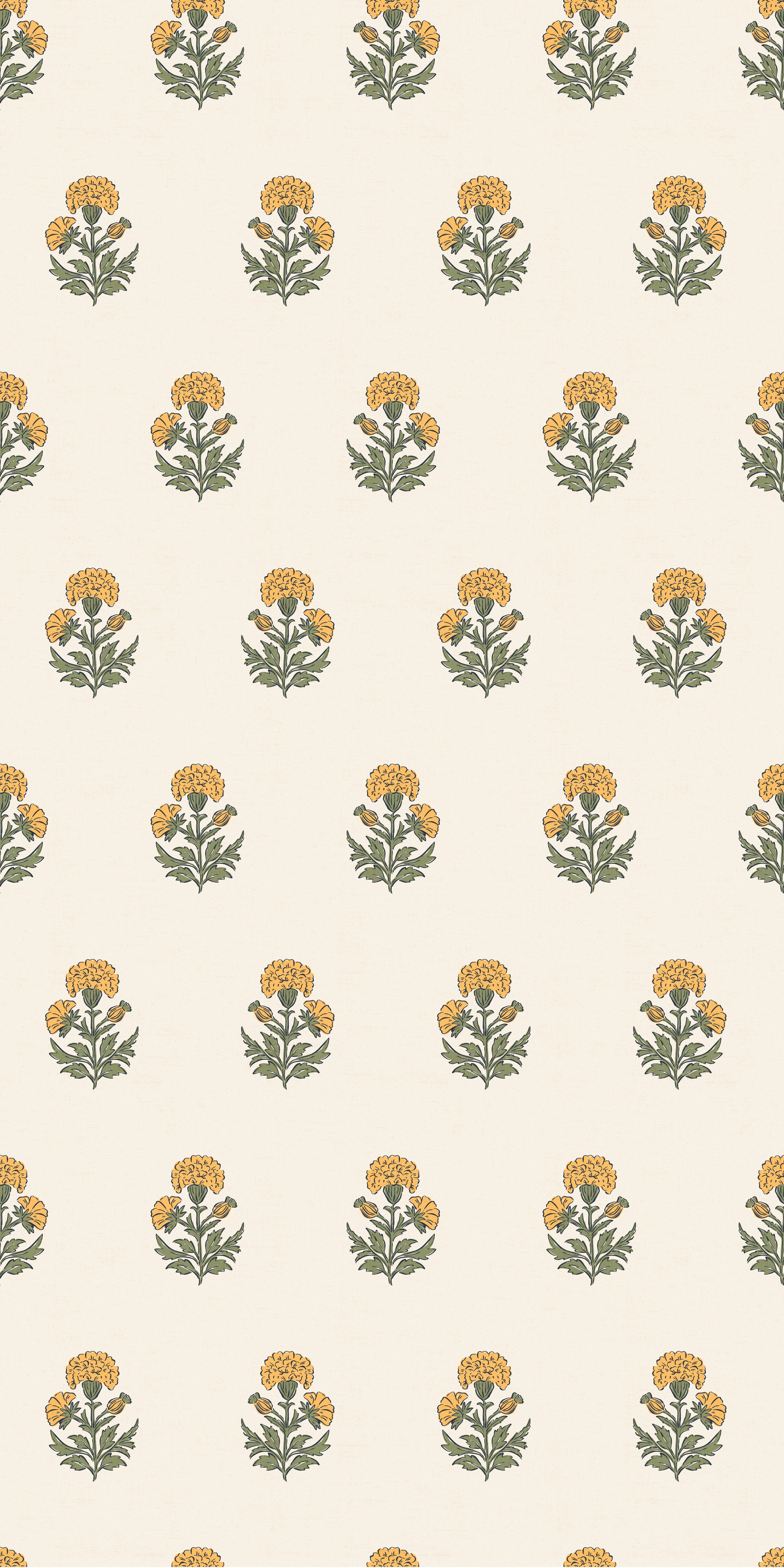 Marigold Block Print in Sunshine color