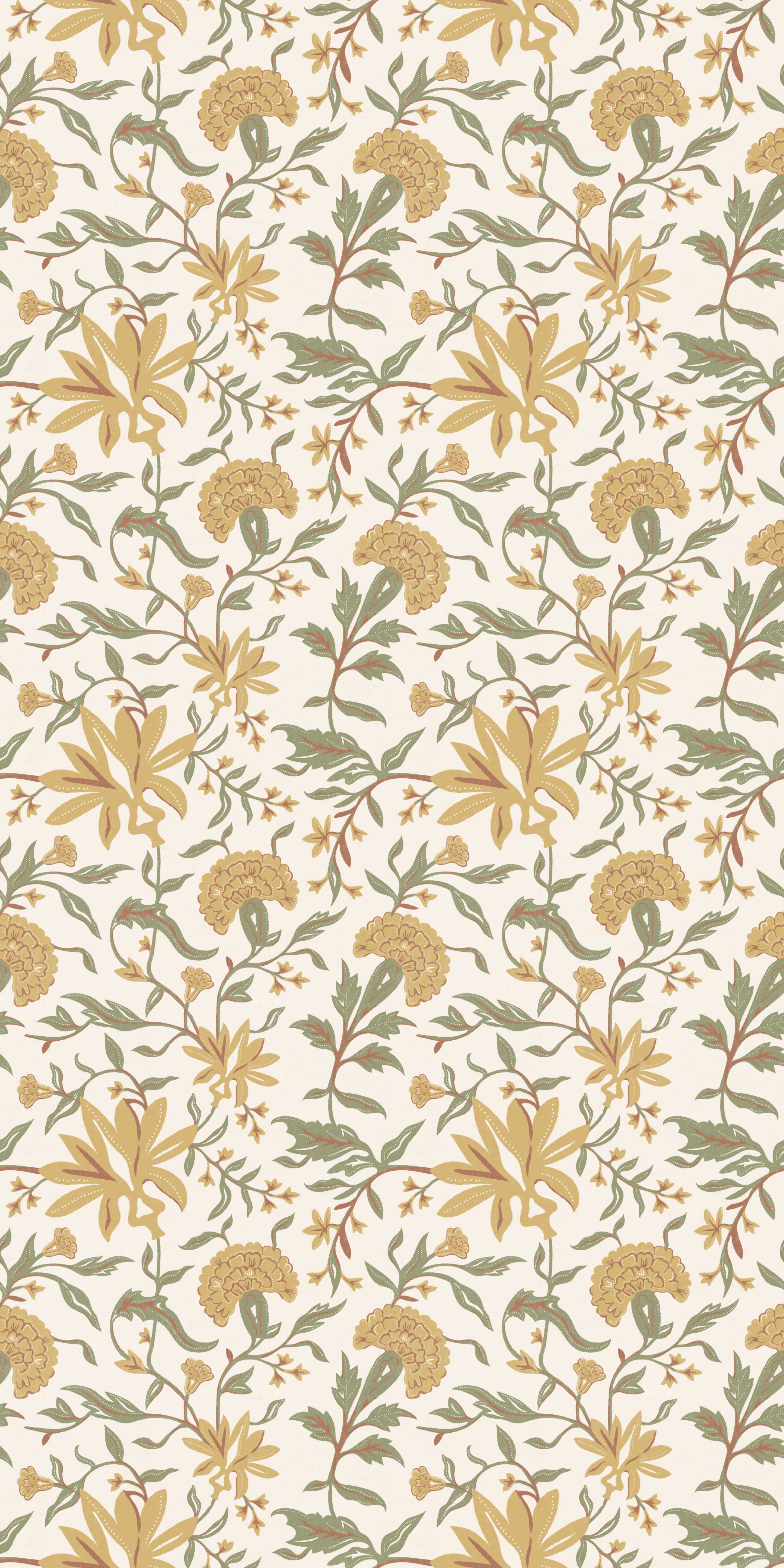 Market Floral in Marigold color