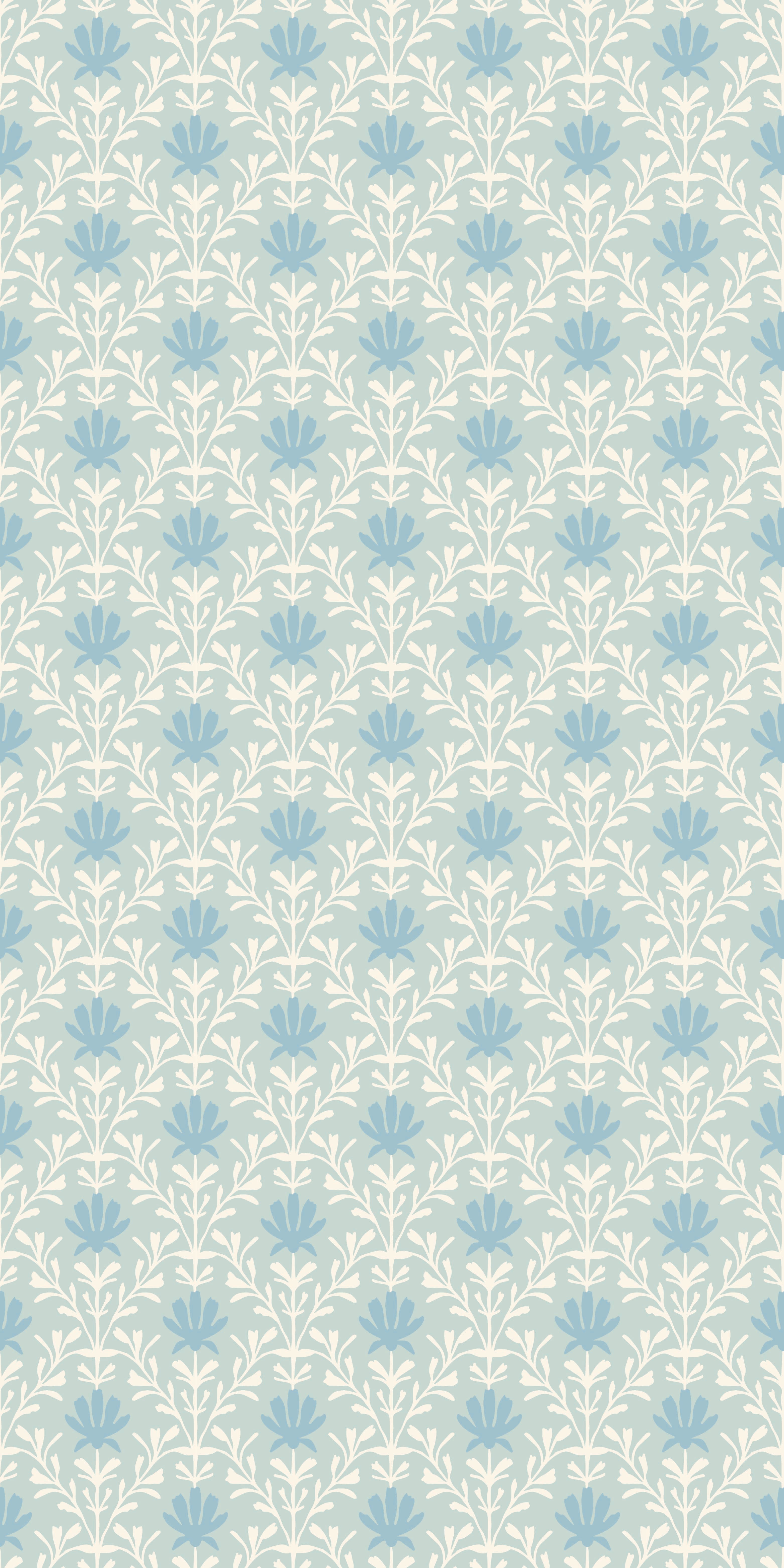 Mist Floral in Sky Blue color