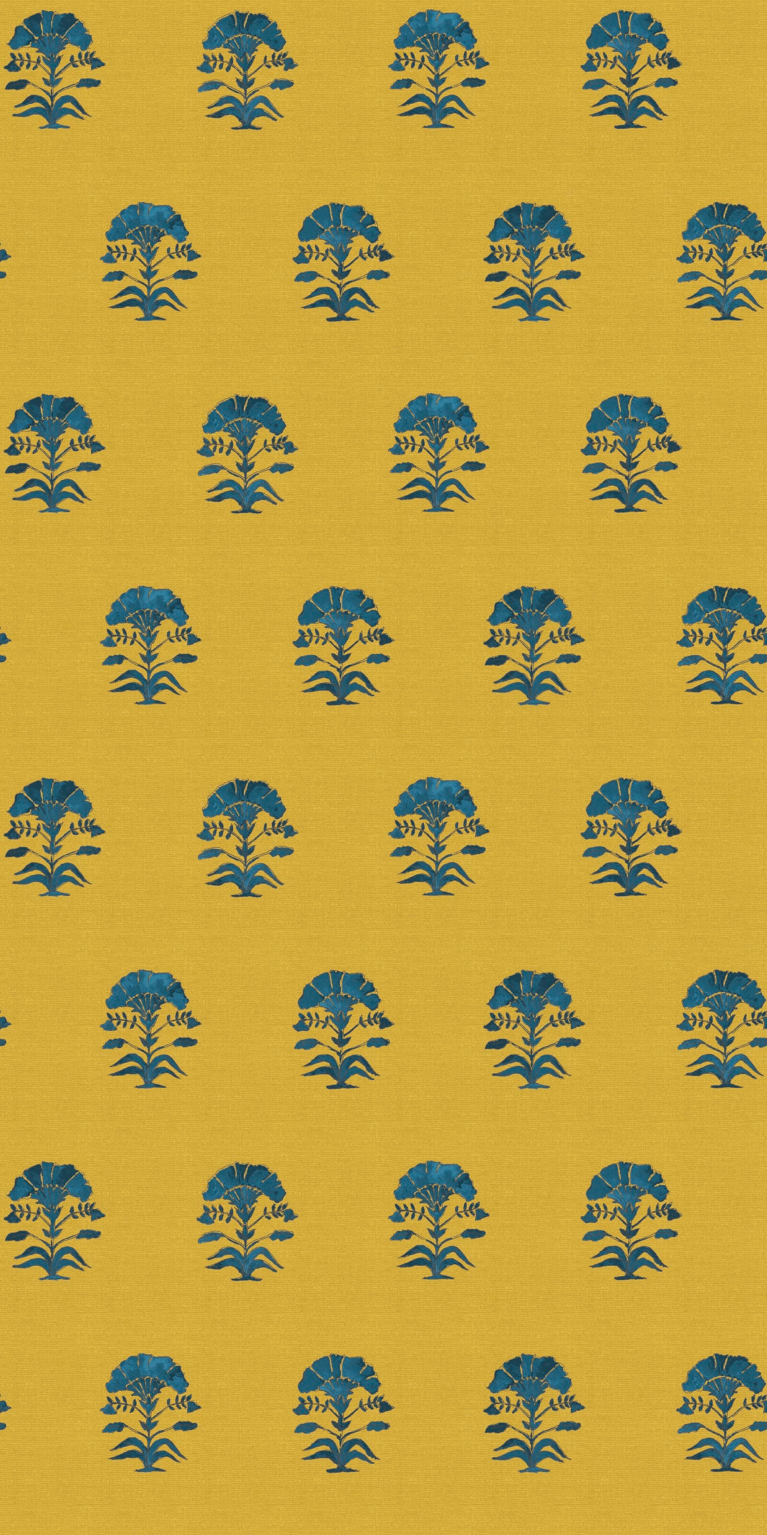 Nargis Block Print in Mustard/Blue color