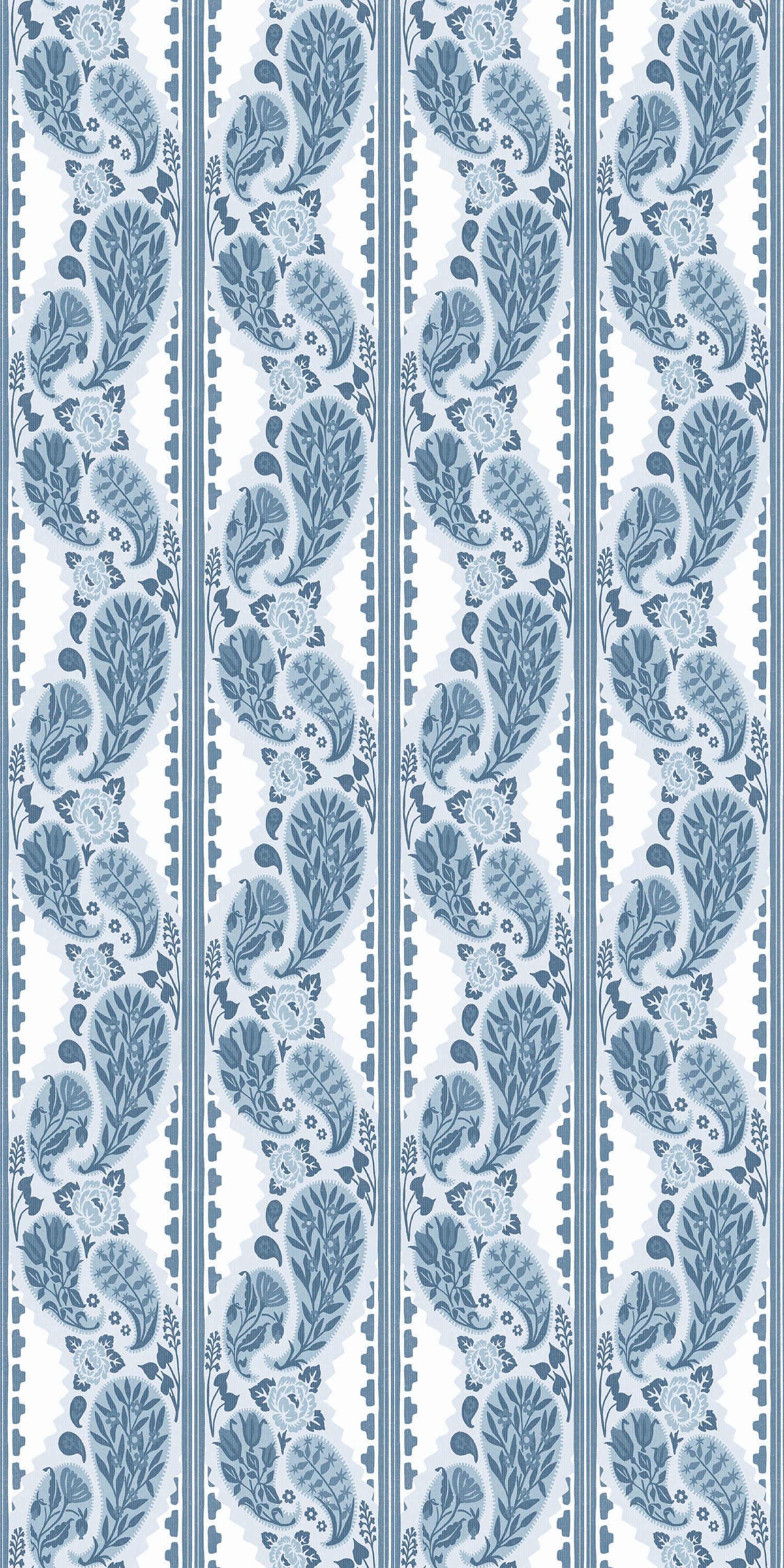 Paisley Block Stripe in Sky Blue color