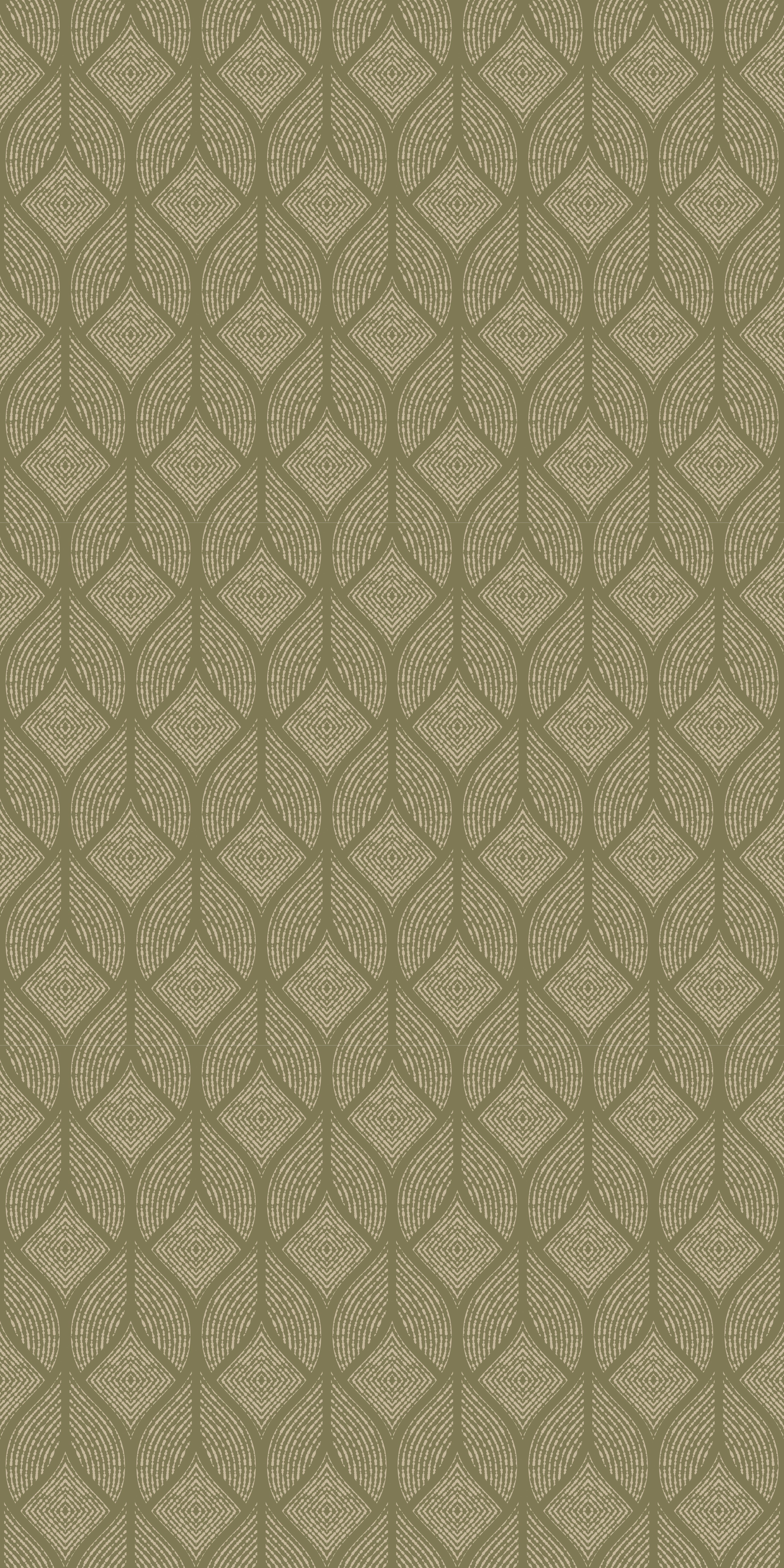 Petite Damask in Olive color