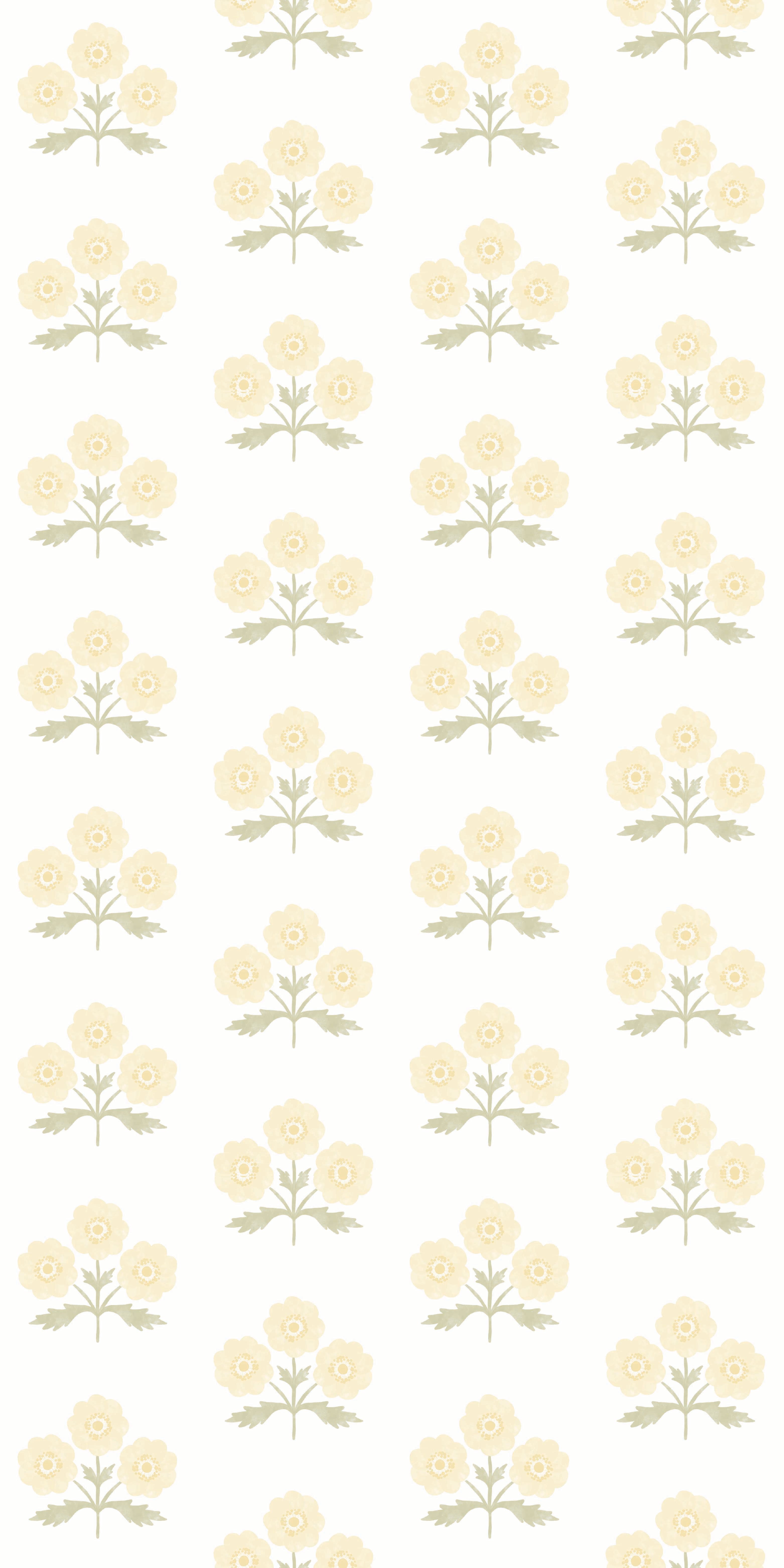 Field Floral in Butter Yellow color