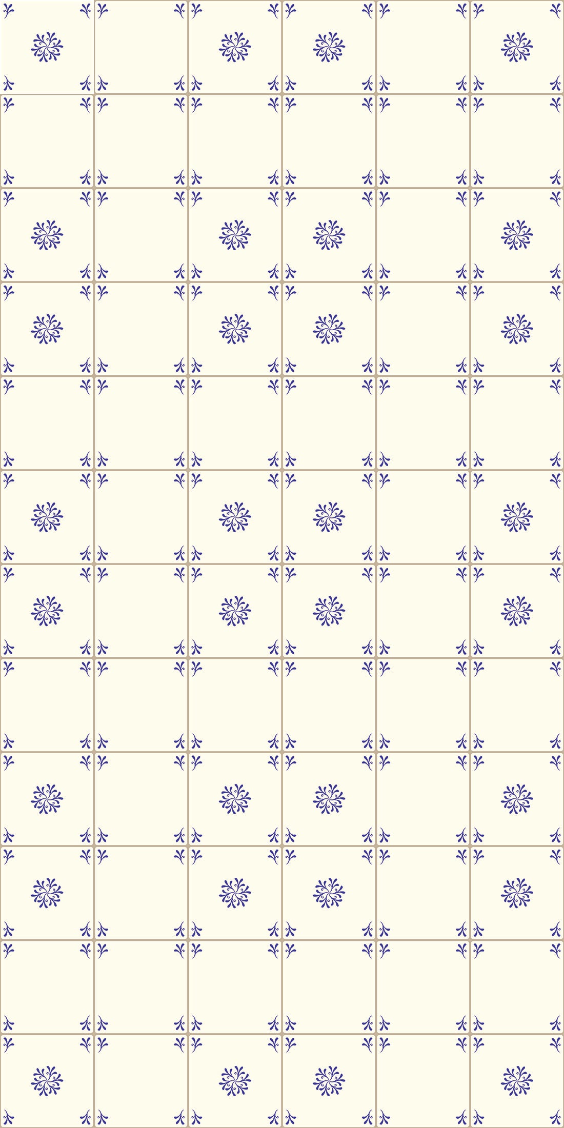 Porto Tile Decals in White/Blue color