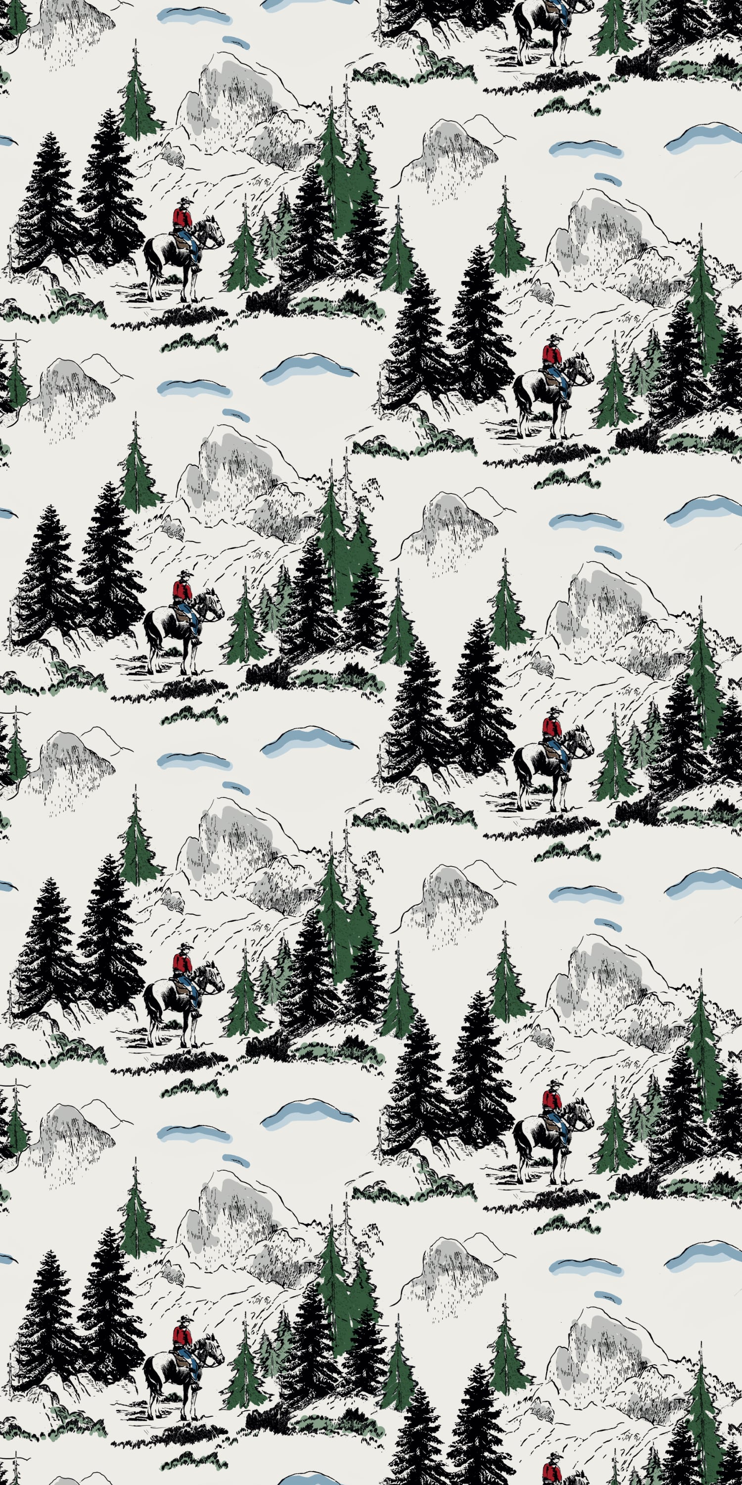 Cowboy Toile in Multi color