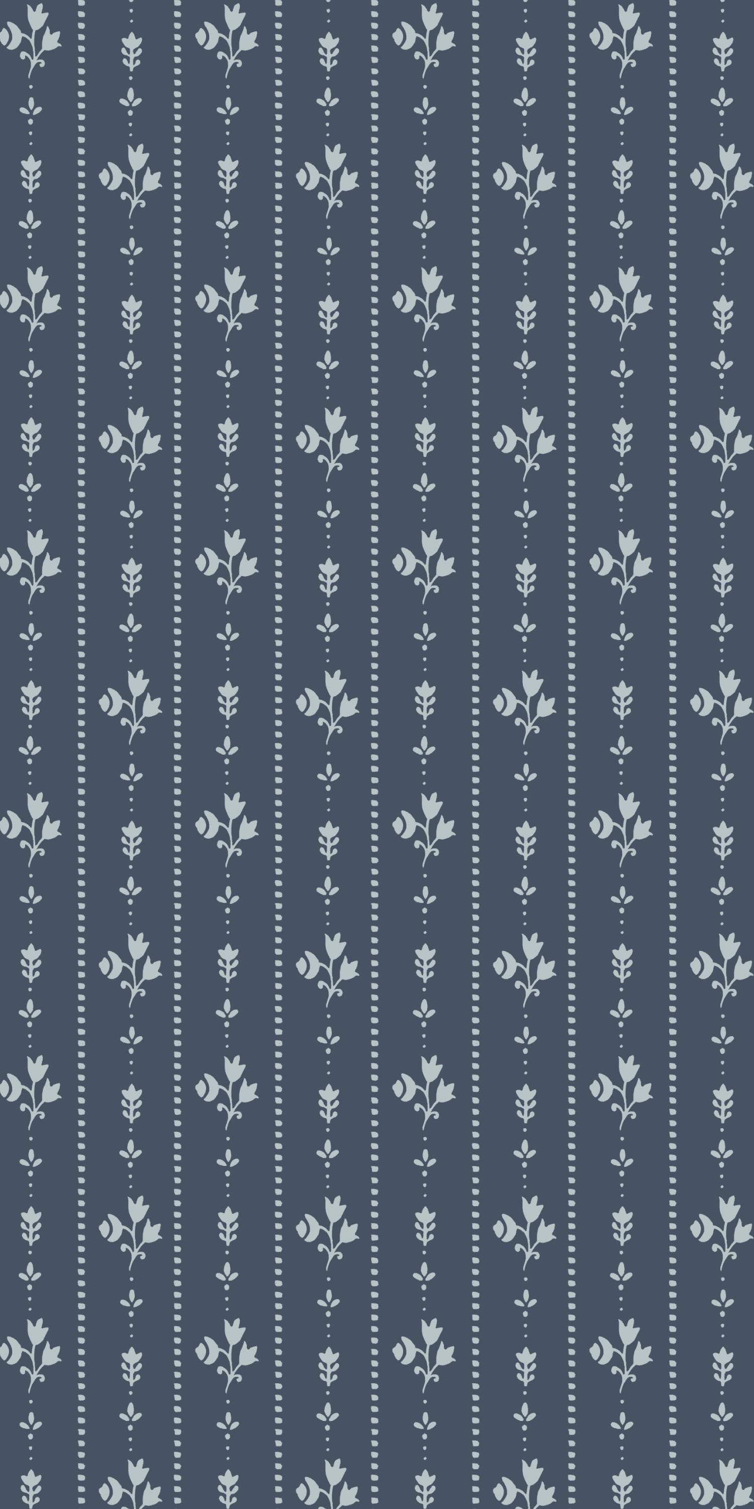 Floral Stripe in Blue color