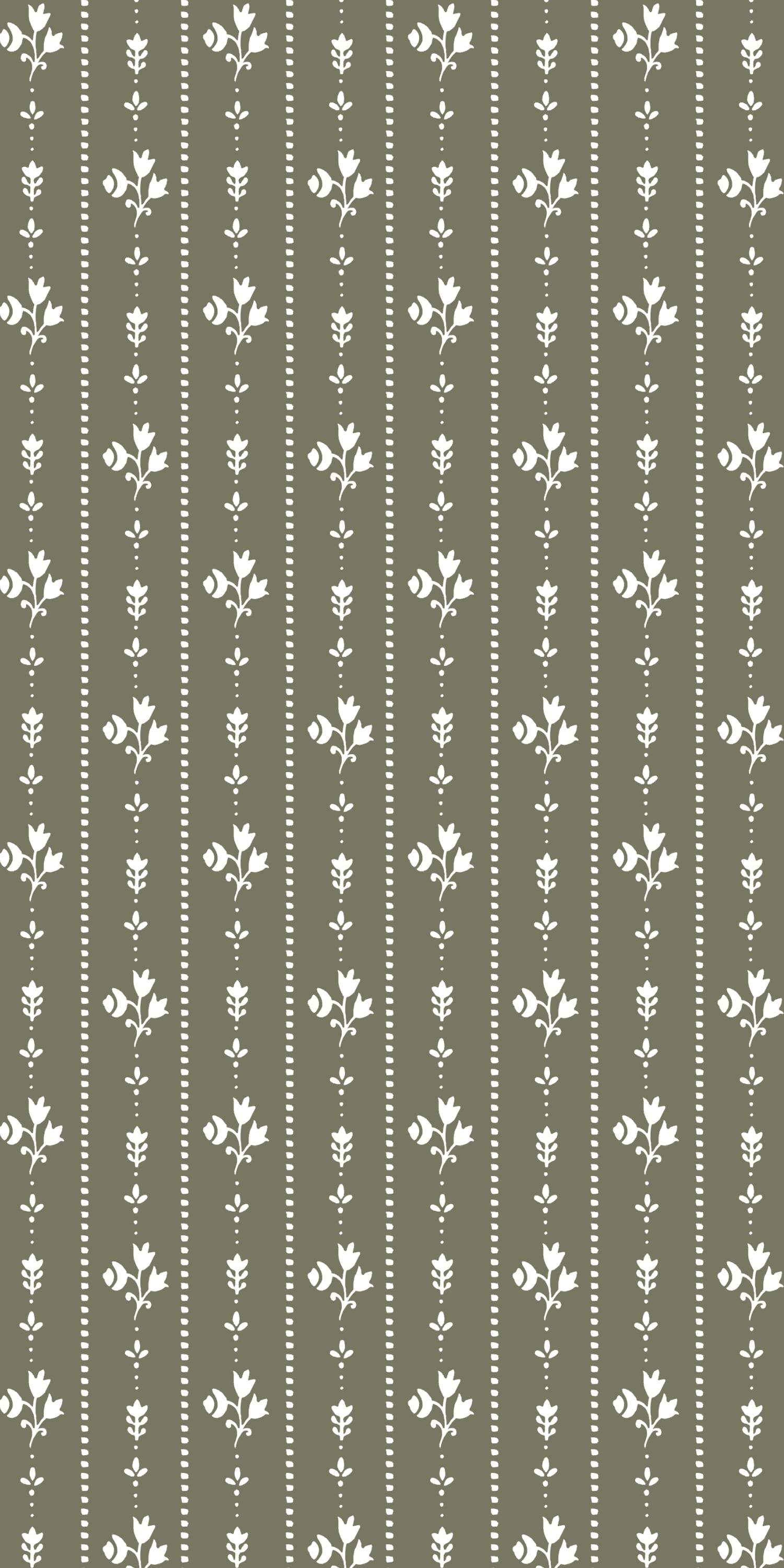Floral Stripe in Olive color