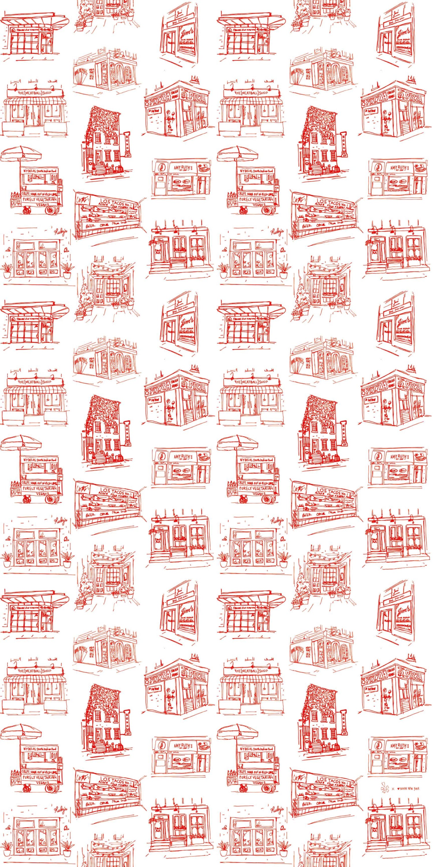 New York in Red color