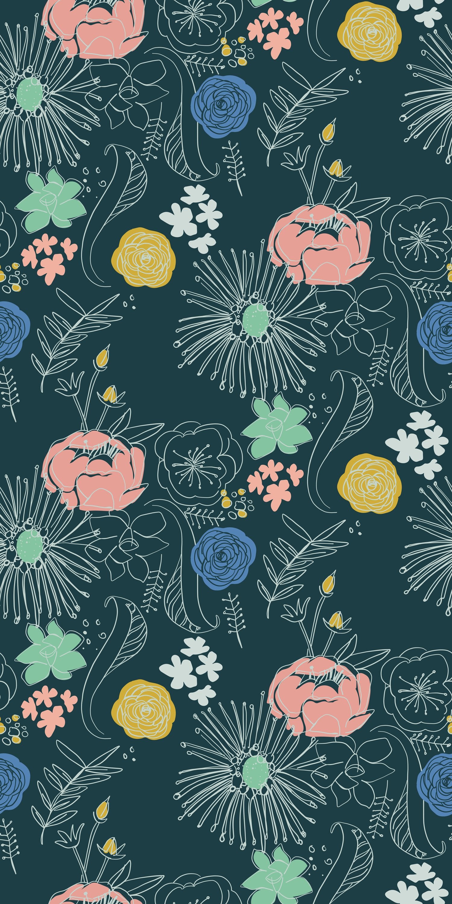 Fine Point Floral in Blue color