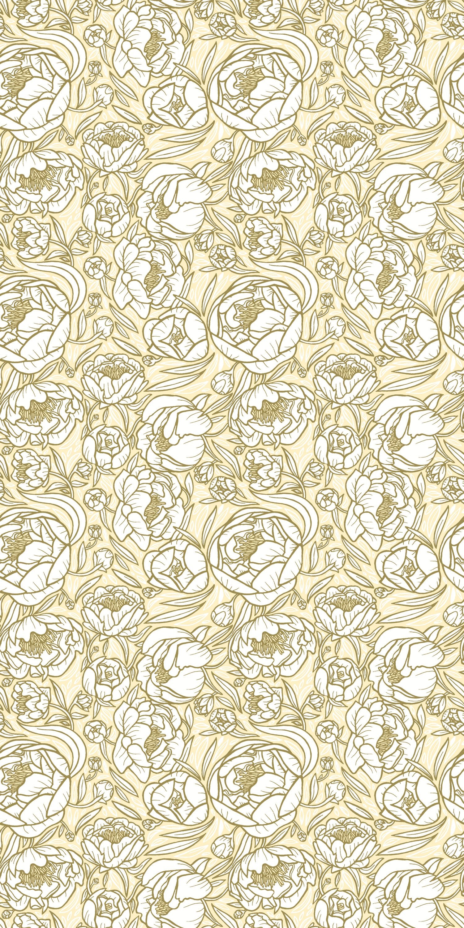 Peonies in Gold and Cream color