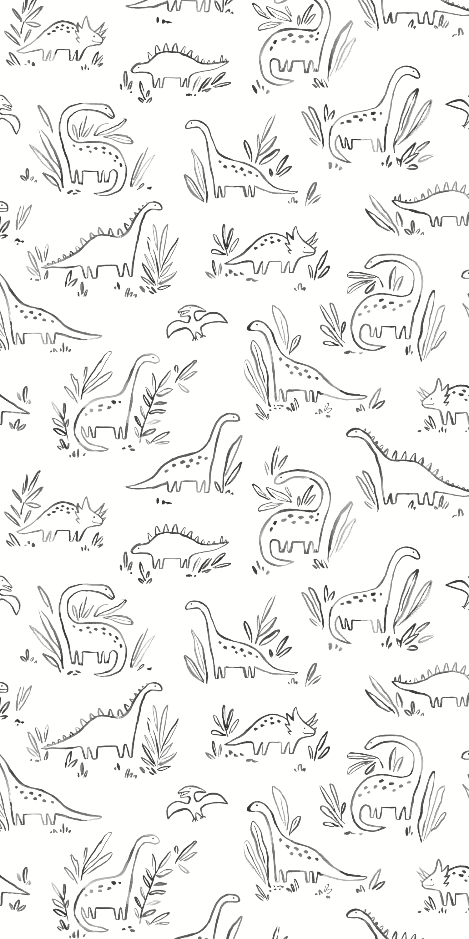 Dinosaurs in Black and White color
