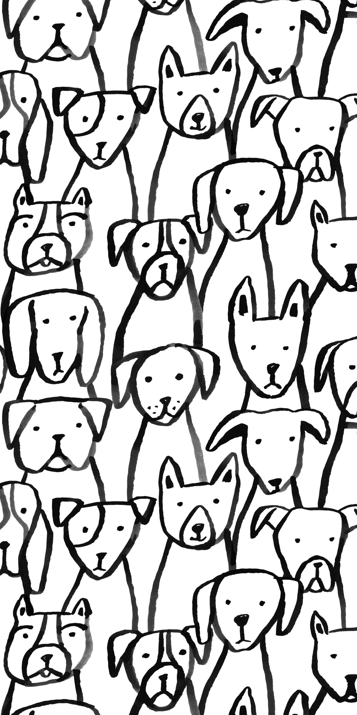 Puppy Pile - Black and White
